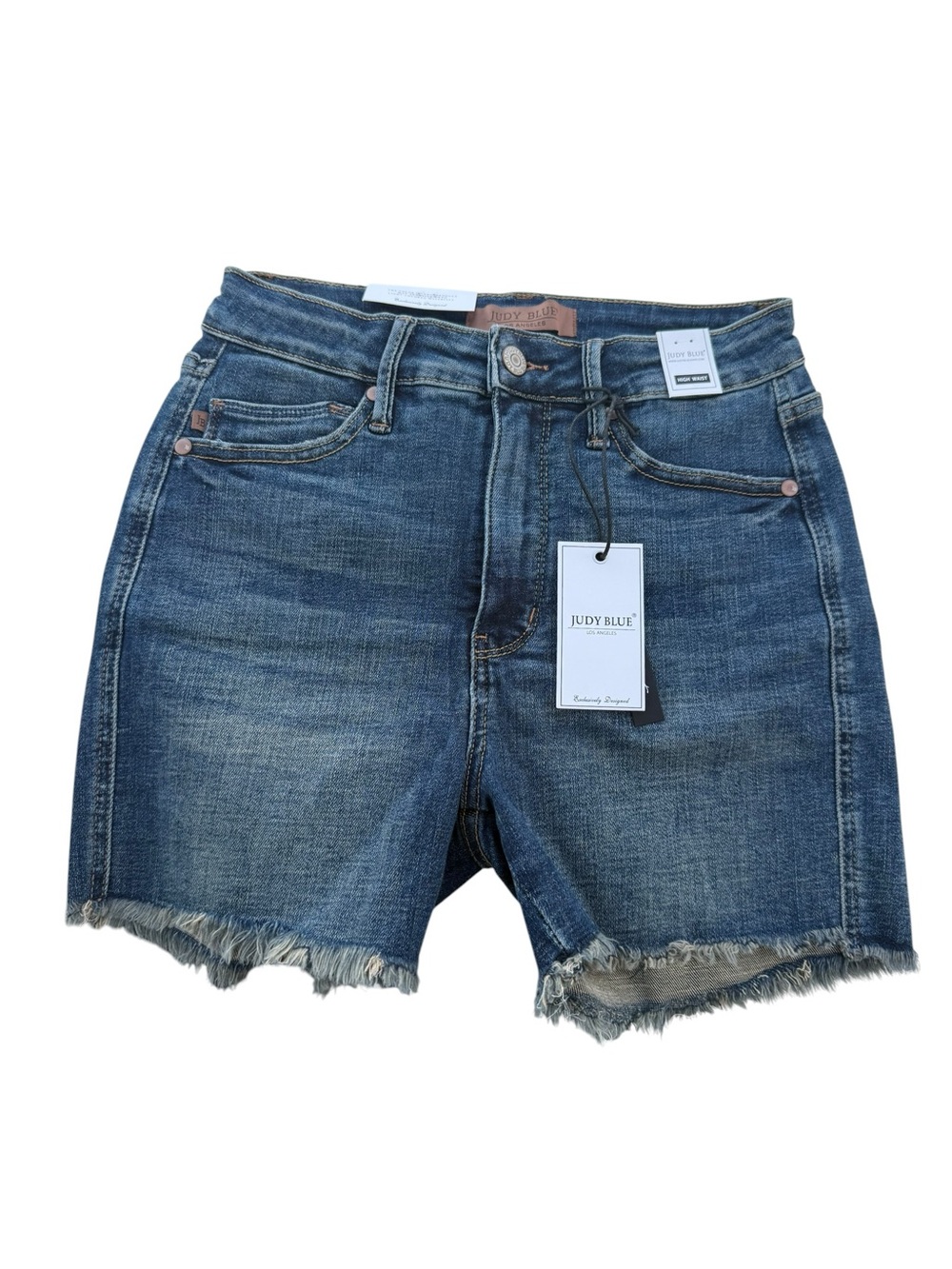 Judy Blue Medium Wash Frayed Hem Denim Shorts
